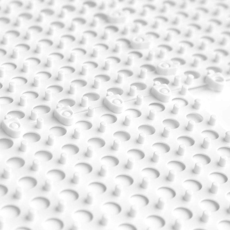 ALFEEL 10Pcs Interlocking Soft PVC Non-Slip Tile Splicing Waterproof Mat Drain Pool Shower Bath Kitchen Cushion 11.8" x 11.8" Mats Thin Type (11.8" x 11.8", White) - Image 4